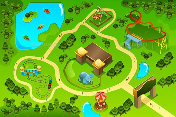 GraphicRiver Map of an Amusement Theme Park 9769858 GraphicRiver Map of an Amusement Theme Park 9769858
