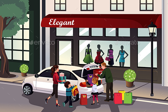 GraphicRiver Family Loading Shopping Stuff into the Car 9770751 GraphicRiver Family Loading Shopping Stuff into the Car 9770751