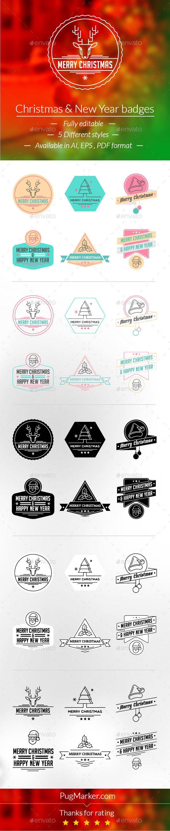 GraphicRiver Christmas & New Year Badges Logo Pack 9724321 GraphicRiver Christmas & New Year Badges Logo Pack 9724321