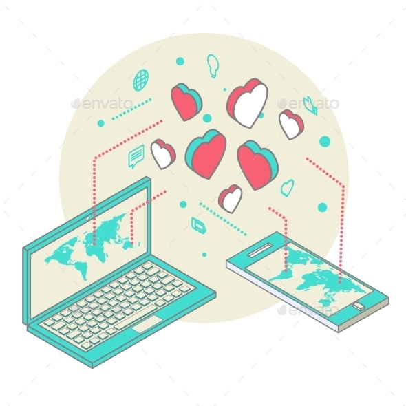 GraphicRiver Isometric Illustration for Valentine s Day 9771285 GraphicRiver Isometric Illustration for Valentine s Day 9771285