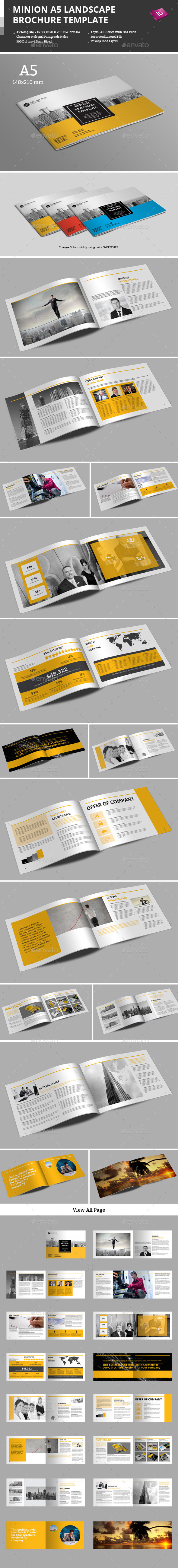 GraphicRiver Minion A5 Landscape Brochure Template 9772203 GraphicRiver Minion A5 Landscape Brochure Template 9772203