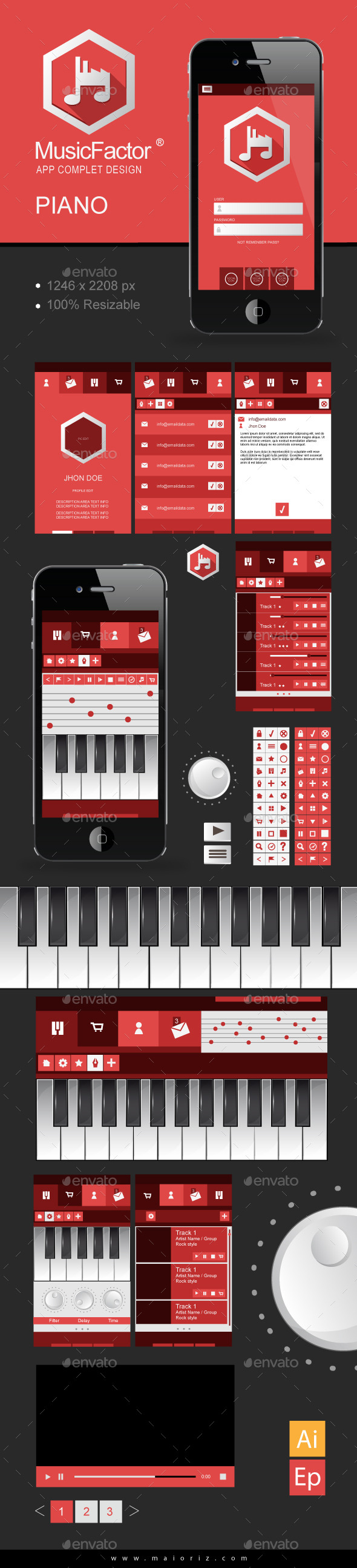 GraphicRiver Music App Vector Ui 9642127 GraphicRiver Music App Vector Ui 9642127