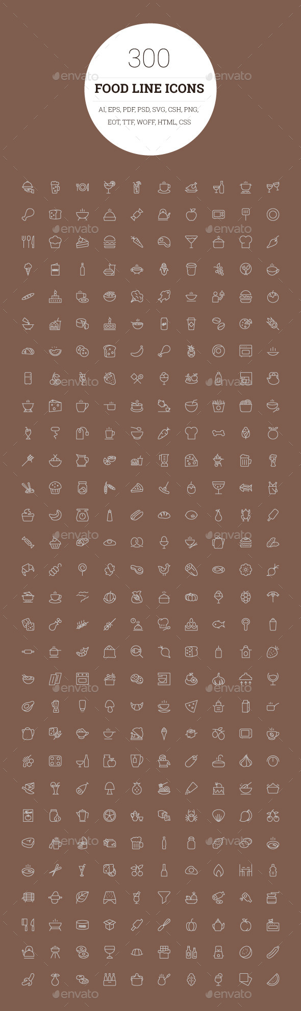 GraphicRiver 300 Food Line Icons 9773707 GraphicRiver 300 Food Line Icons 9773707