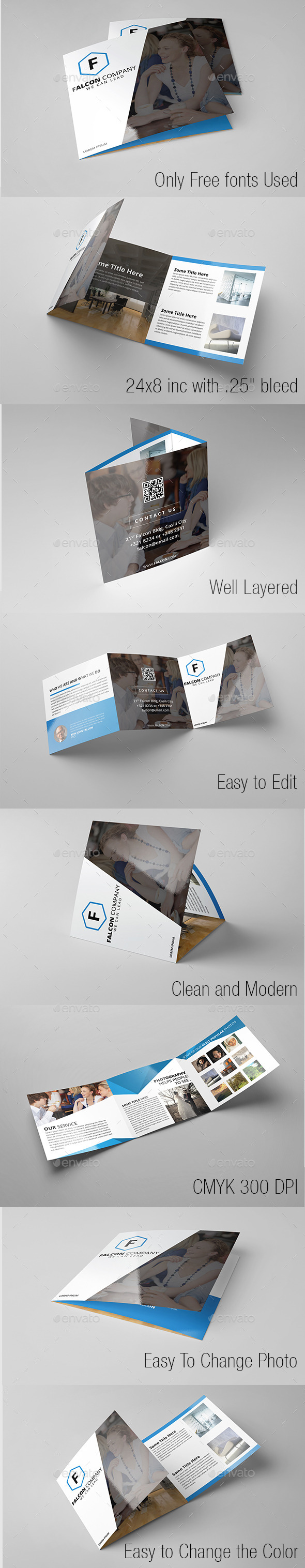 Modern Minimal Company Square Trifold Modern Minimal Company Square Trifold