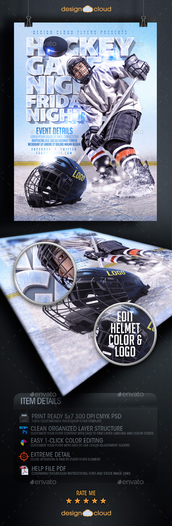 GraphicRiver Hockey Game Night Flyer Template 9774668 GraphicRiver Hockey Game Night Flyer Template 9774668