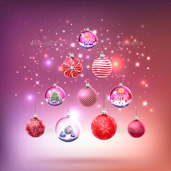 GraphicRiver Crystal Glass Baubles Set 9774766 GraphicRiver Crystal Glass Baubles Set 9774766