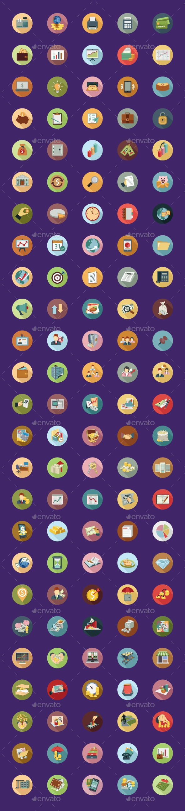 GraphicRiver 125 Financial Flat Color Icon Set 9774859 GraphicRiver 125 Financial Flat Color Icon Set 9774859
