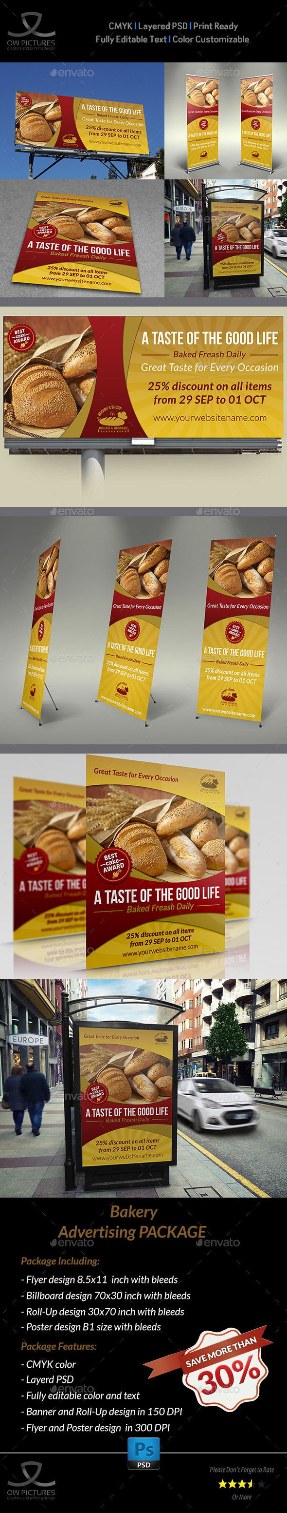 GraphicRiver Bakery Advertising Bundle 9775110 GraphicRiver Bakery Advertising Bundle 9775110