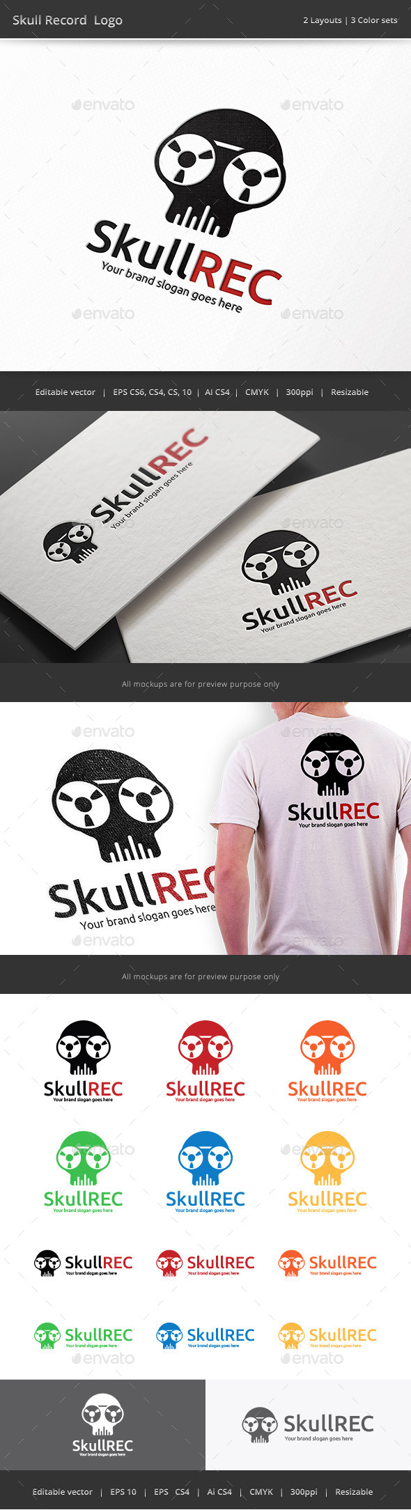 GraphicRiver Skull Record Logo 9775210 GraphicRiver Skull Record Logo 9775210