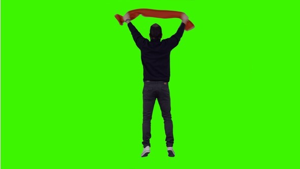 Cheering Fan on Green Screen Cheering Fan on Green Screen