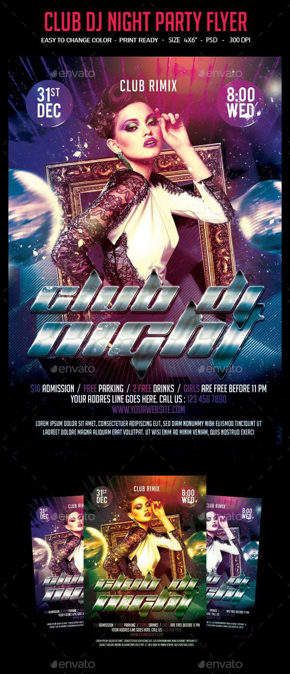Club Dj Night Party Flyer (Clubs & Parties)