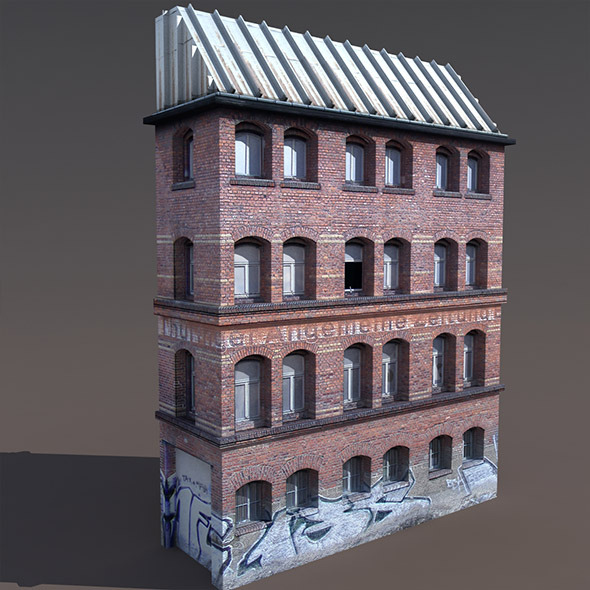 Old Factory #125 Low poly 3D Model Old Factory #125 Low poly 3D Model