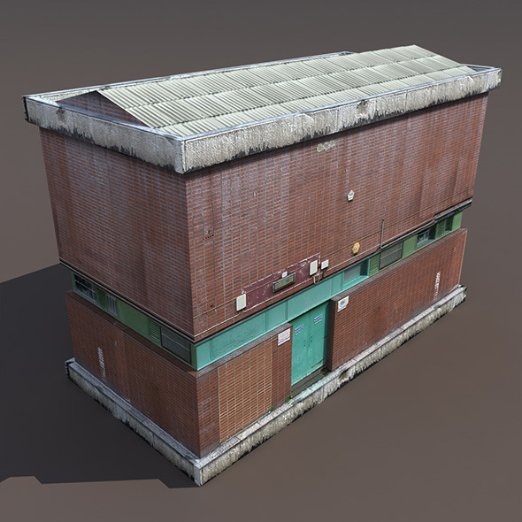 Factory Low poly 3D Building Factory Low poly 3D Building