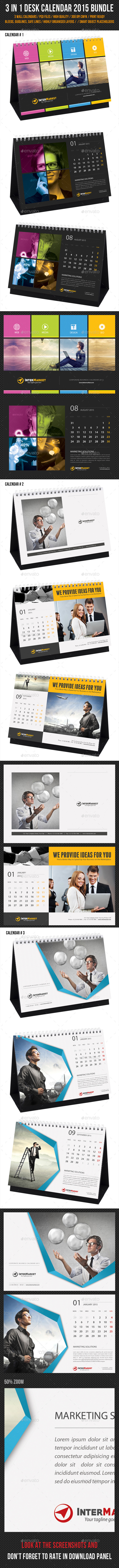 3 in 1 Corporate Desk Calendar 2015 Bundle 3 in 1 Corporate Desk Calendar 2015 Bundle