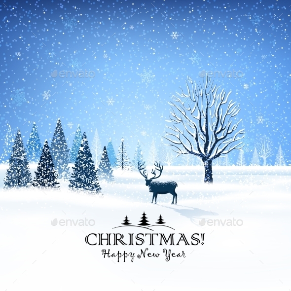 GraphicRiver Christmas Card with Reindeer 9778568 GraphicRiver Christmas Card with Reindeer 9778568