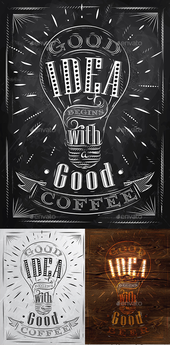 GraphicRiver Poster Lettering Good Idea 9778620 GraphicRiver Poster Lettering Good Idea 9778620