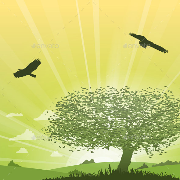 GraphicRiver Tree Grass Landscape 9778853 GraphicRiver Tree Grass Landscape 9778853