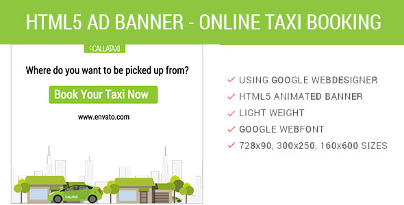 Book Online Taxi - HTML5 Animated AD
