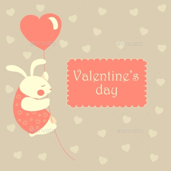GraphicRiver Rabbit Flying on a Heart Shaped Balloon 9779243 GraphicRiver Rabbit Flying on a Heart Shaped Balloon 9779243