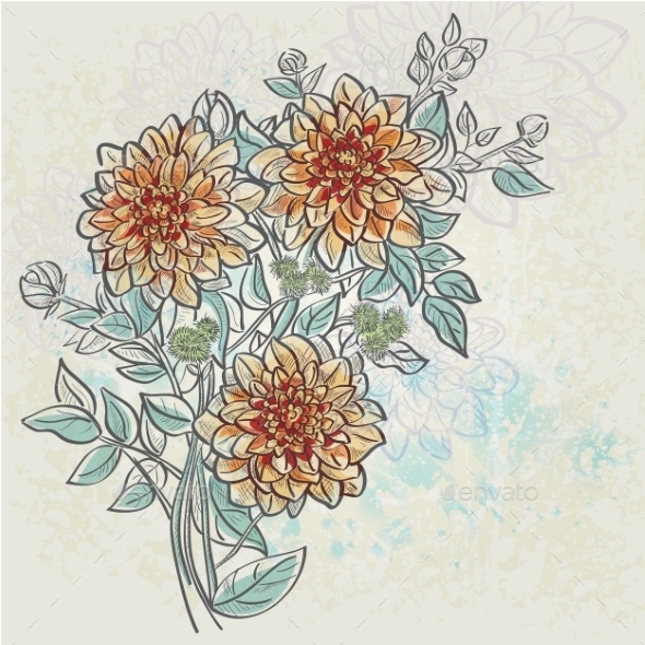 GraphicRiver Vintage Background with Flowers 9779590 GraphicRiver Vintage Background with Flowers 9779590