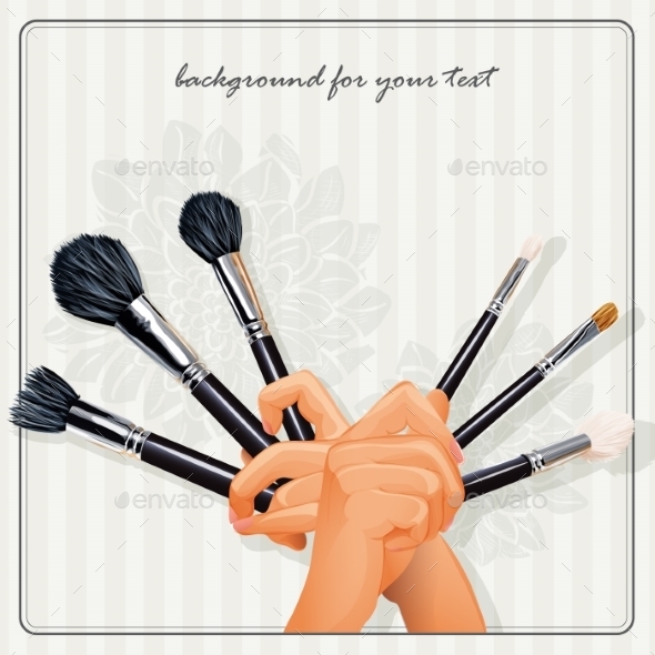 GraphicRiver Hands Holding a Brush for Makeup 9779602 GraphicRiver Hands Holding a Brush for Makeup 9779602