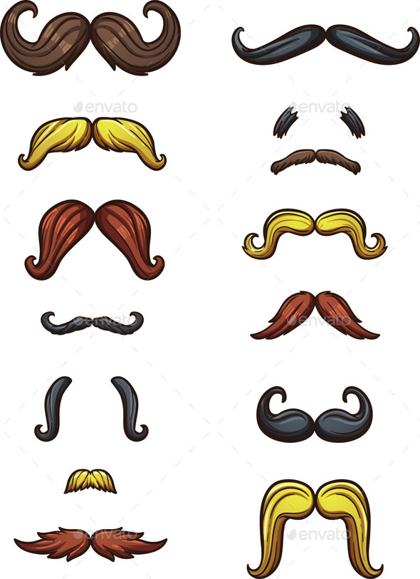 GraphicRiver Cartoon Mustaches 9779755 GraphicRiver Cartoon Mustaches 9779755