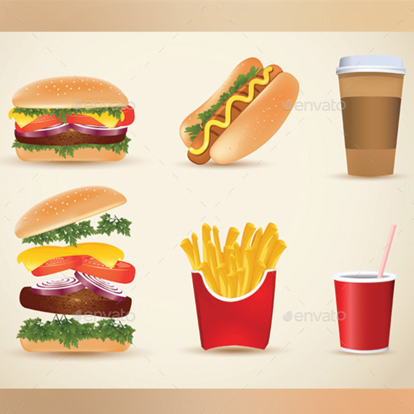 GraphicRiver Fast Food Set 9781165 GraphicRiver Fast Food Set 9781165