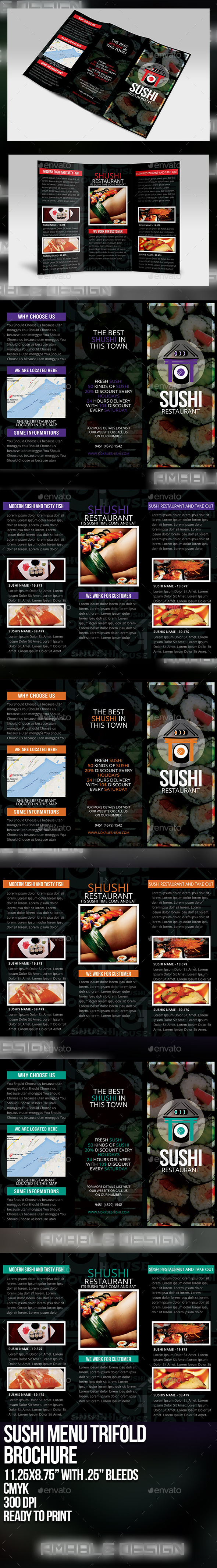 GraphicRiver Sushi Menu Tri-fold Brochure 9719124 GraphicRiver Sushi Menu Tri-fold Brochure 9719124