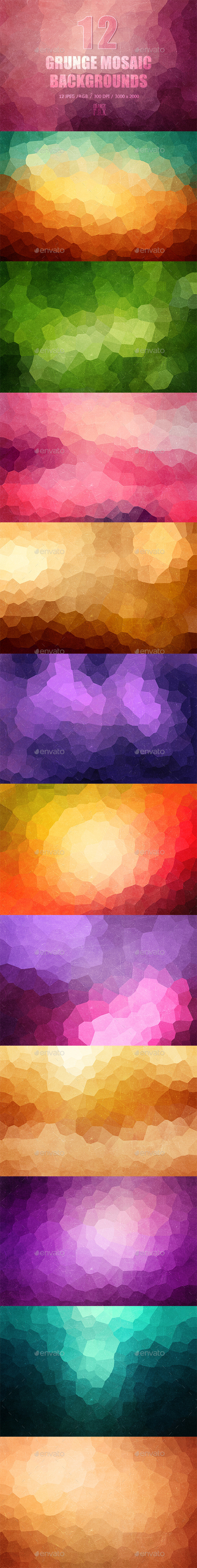 GraphicRiver 12 Grunge Mosaic Backgrounds 9781628 GraphicRiver 12 Grunge Mosaic Backgrounds 9781628
