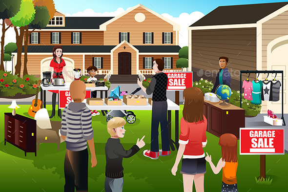 GraphicRiver People Having a Garage Sale 9782032 GraphicRiver People Having a Garage Sale 9782032