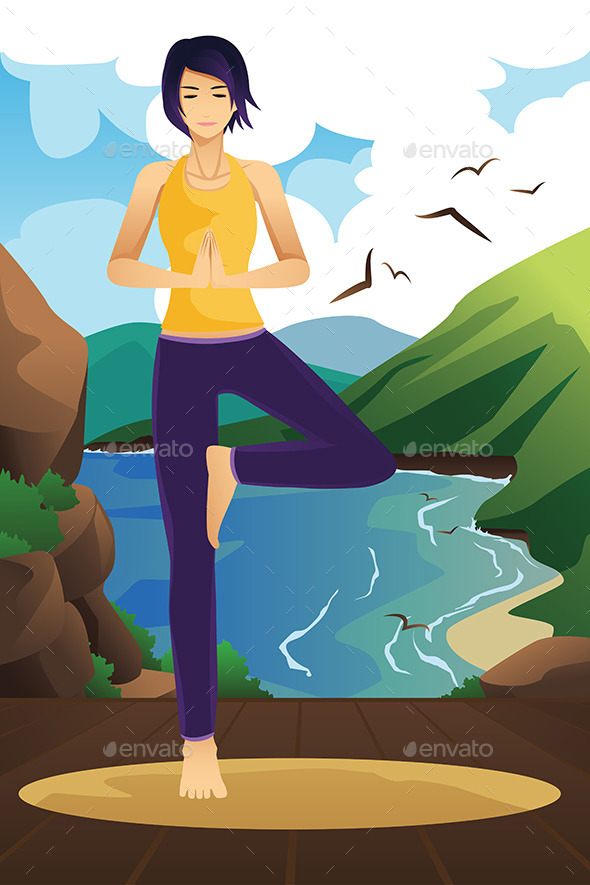 GraphicRiver Woman Practicing Yoga 9782053 GraphicRiver Woman Practicing Yoga 9782053