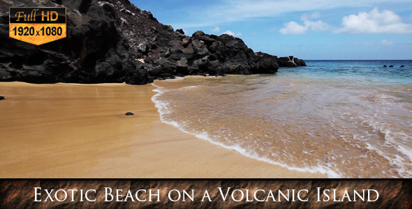 Exotic Beach on a Volcanic Island Exotic Beach on a Volcanic Island