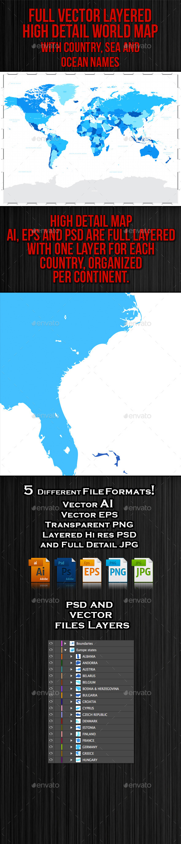 GraphicRiver High Detail Blue World Map 9783509 GraphicRiver High Detail Blue World Map 9783509