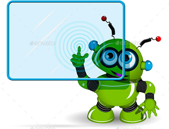 GraphicRiver Green Robot and Screen 9784177 GraphicRiver Green Robot and Screen 9784177