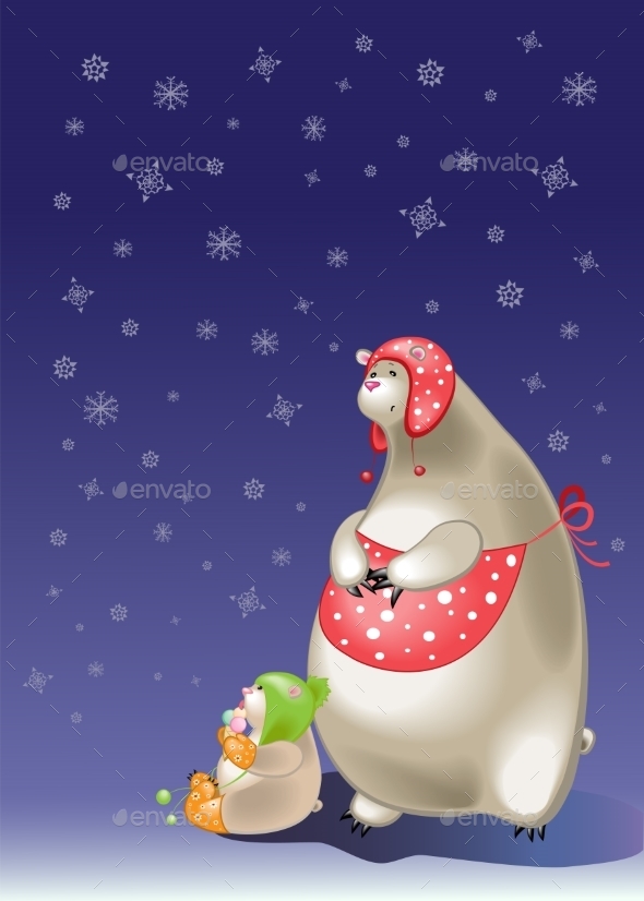GraphicRiver Polar Bear Mother and Son 9784632 GraphicRiver Polar Bear Mother and Son 9784632