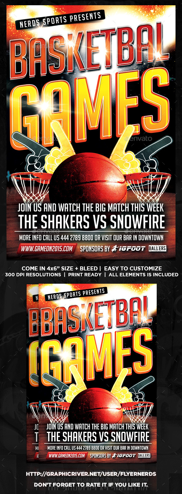 GraphicRiver Game On Basketball Sports Flyer 9730986 GraphicRiver Game On Basketball Sports Flyer 9730986