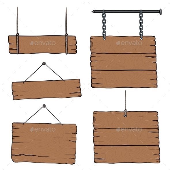 GraphicRiver Set of Cartoon Signboards 9788294 GraphicRiver Set of Cartoon Signboards 9788294