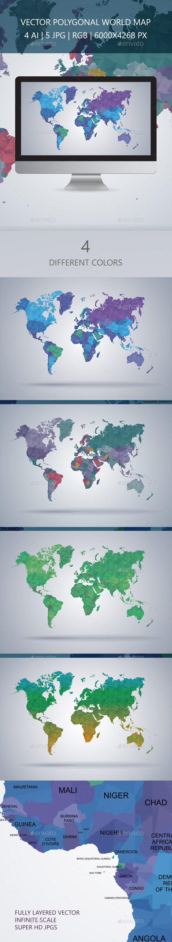 GraphicRiver World Map Polygon Vector 9788388 GraphicRiver World Map Polygon Vector 9788388