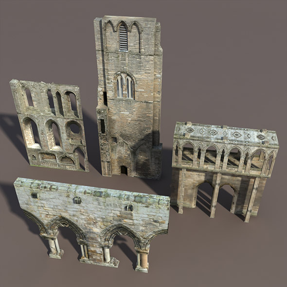 Castle Ruin Pack Low poly 3D Model Castle Ruin Pack Low poly 3D Model