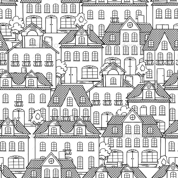 GraphicRiver Houses Background 9788492 GraphicRiver Houses Background 9788492