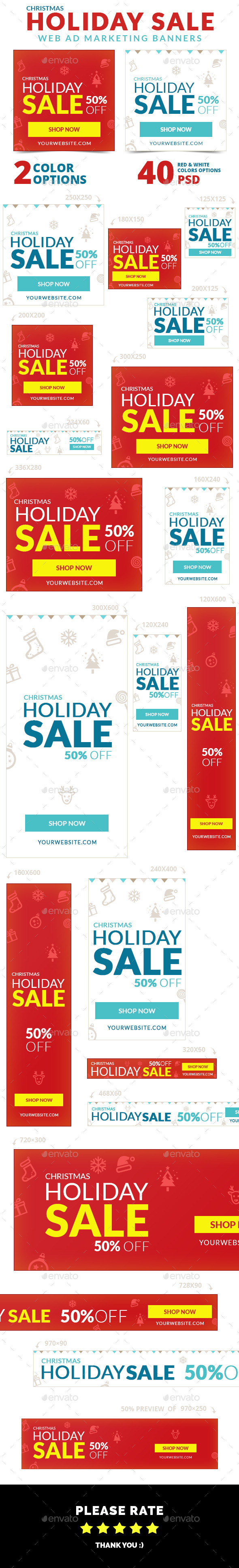 Christmas Holiday Sale Web Ad Marketing Banners Christmas Holiday Sale Web Ad Marketing Banners
