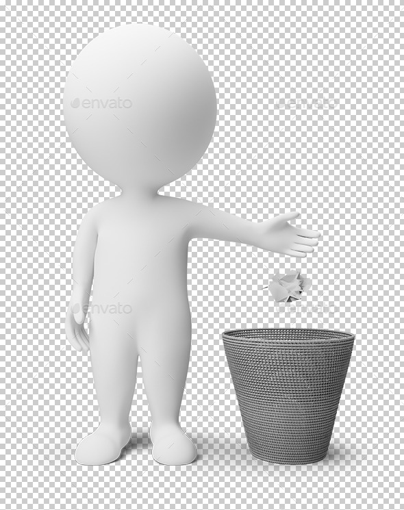 3D Small People Garbage Basket 3D Small People Garbage Basket