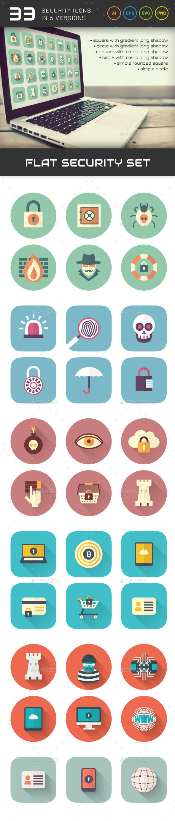 GraphicRiver Flat Security Set 9791648 GraphicRiver Flat Security Set 9791648