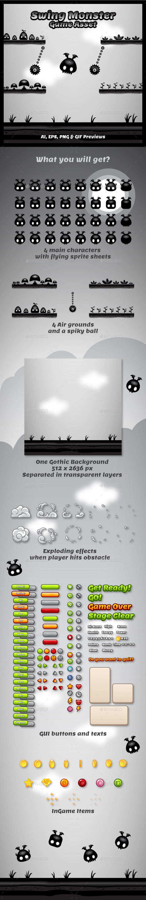 GraphicRiver Swing Monster Game Asset 9791667 GraphicRiver Swing Monster Game Asset 9791667