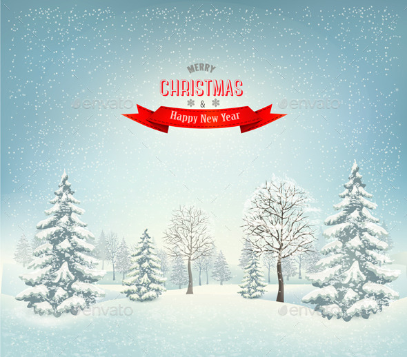 GraphicRiver Christmas Winter Landscape Background 9791931 GraphicRiver Christmas Winter Landscape Background 9791931