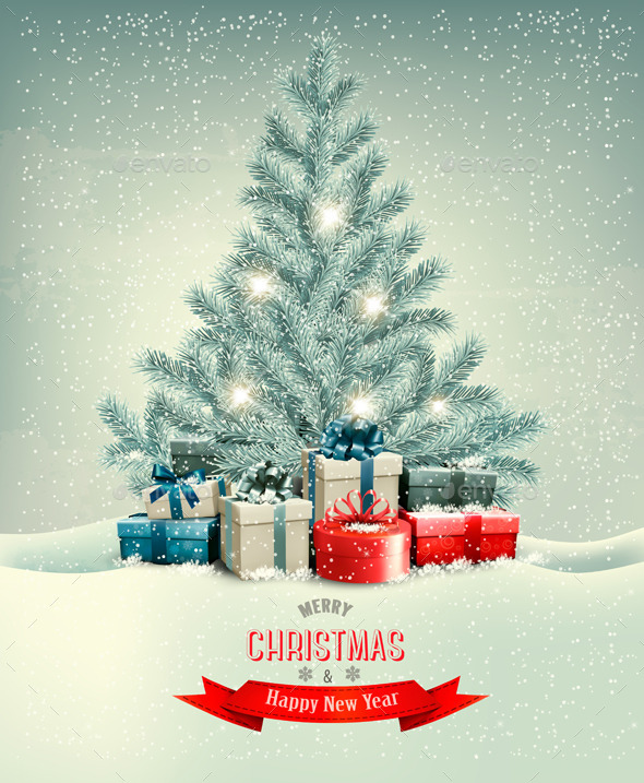 GraphicRiver Christmas Tree with Presents Background 9791981 GraphicRiver Christmas Tree with Presents Background 9791981