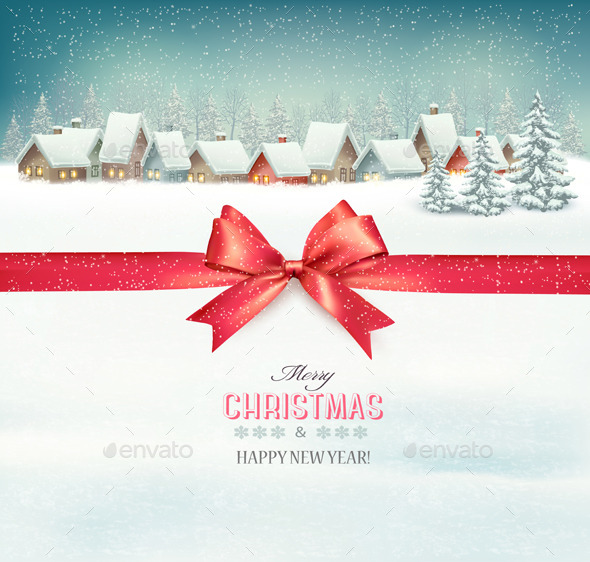 GraphicRiver Holiday Christmas Background with a Village 9791997 GraphicRiver Holiday Christmas Background with a Village 9791997