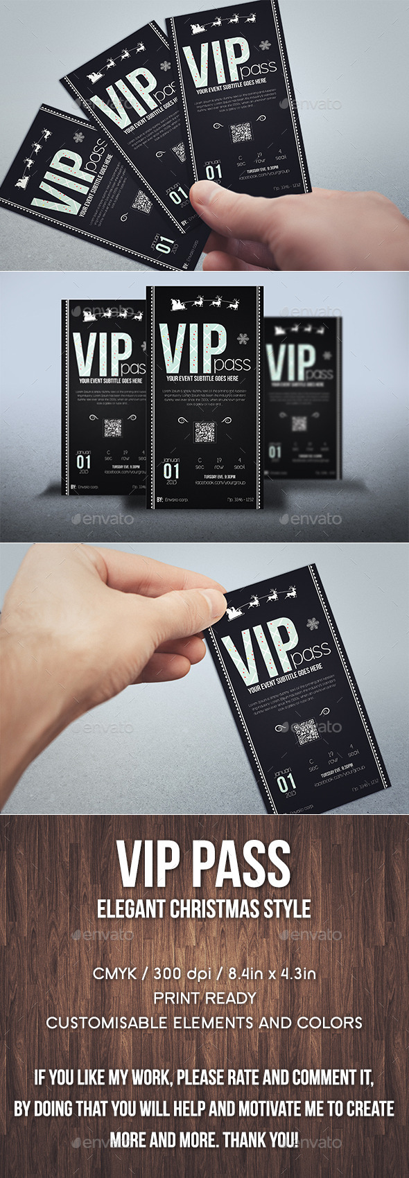 GraphicRiver Elegant christmas vip pass card 9792017 GraphicRiver Elegant christmas vip pass card 9792017