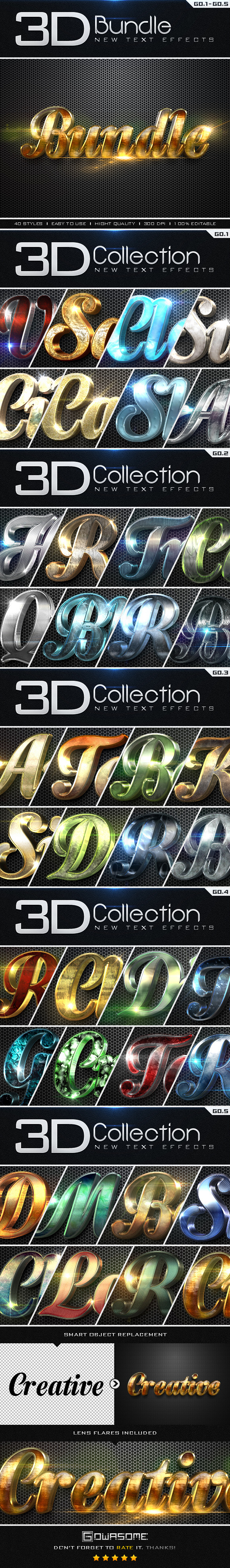 GraphicRiver New 3D Collection Text Effects Bundle 9792352 GraphicRiver New 3D Collection Text Effects Bundle 9792352