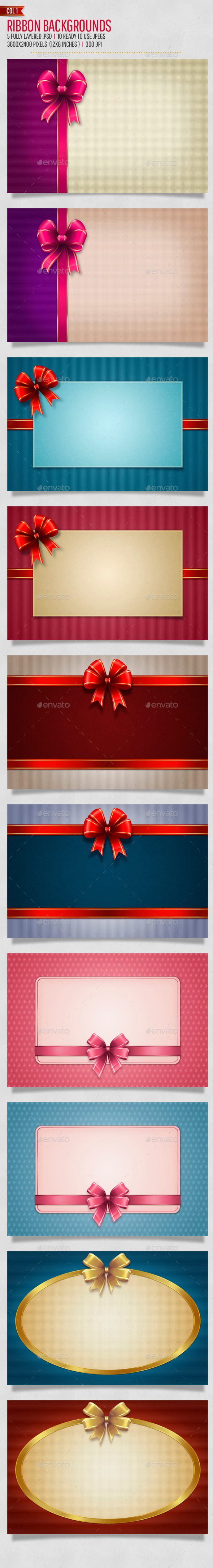 GraphicRiver Bow Ribbon Backgrounds Col1 9792717 GraphicRiver Bow Ribbon Backgrounds Col1 9792717